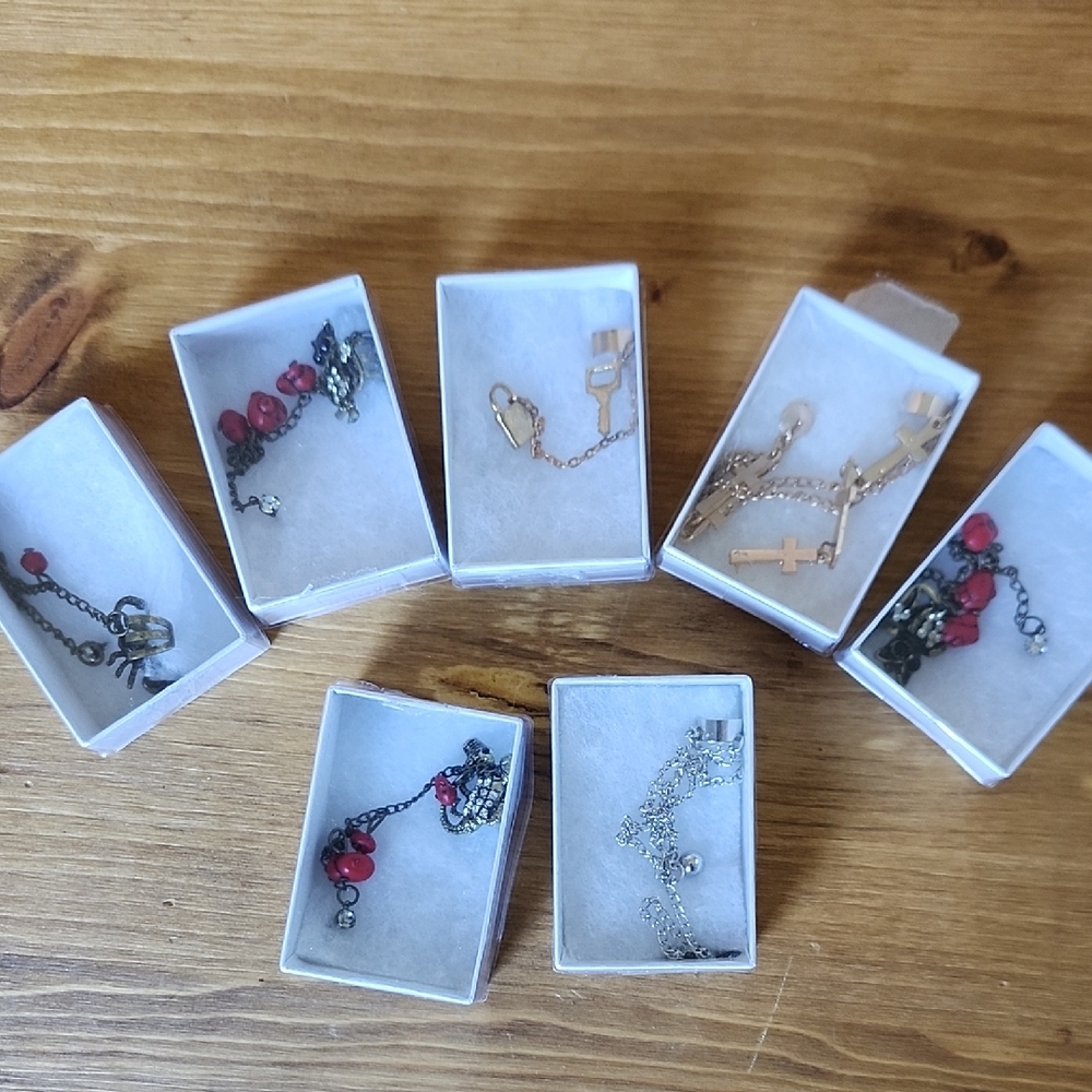 Assorted Jewelry Set with Red and Gold Accents